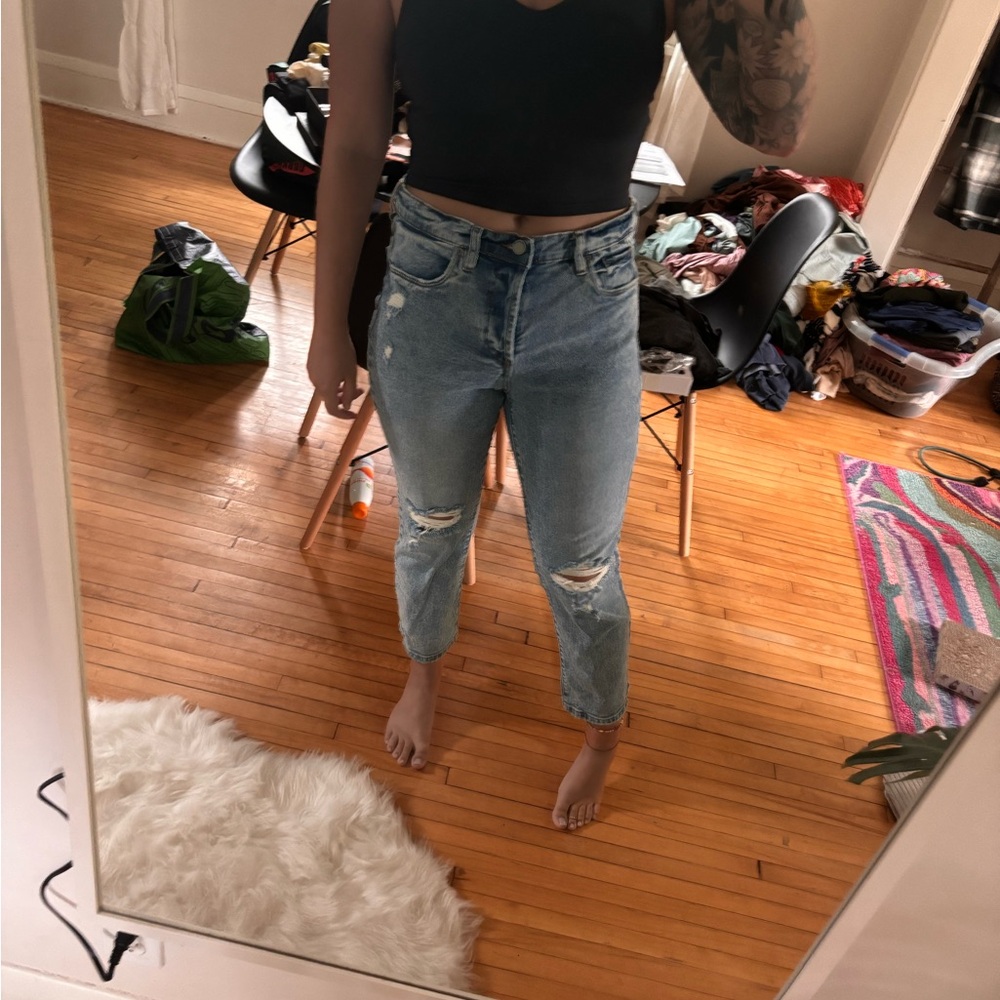 Blank NYC Distressed Cropped Jeans